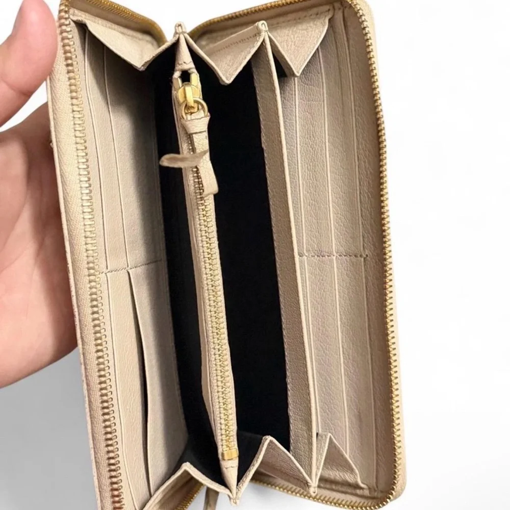 Balenciaga chevre gold metallic edge hardware continental zip around wallet - Picture 3 of 6